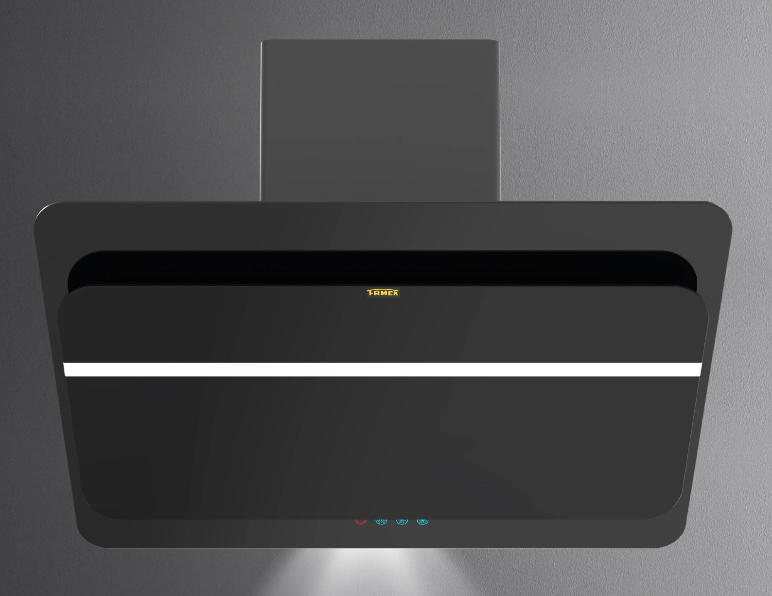 هود روکار پاردیک تخت خط دار سفید برند فامر استاندارد موتور فلز گارانتی 18 ماهه  شرکتی