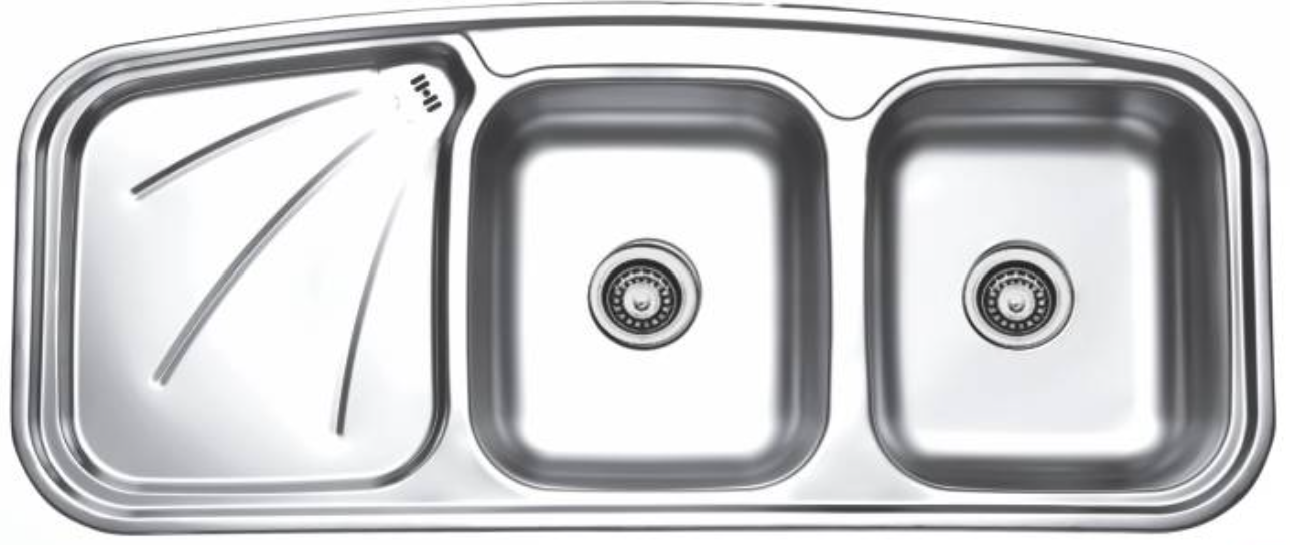 سینک نیمه فانتزی توکار کد SA17 سایز 52×121 عمق 17