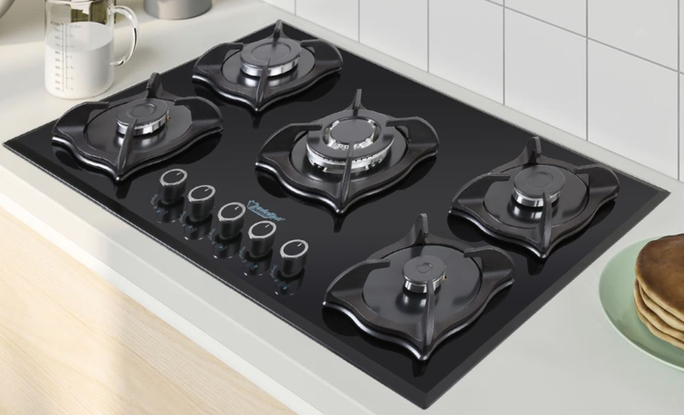 اجاق گاز صفحه شیشه ای نگین الماس کد GA03 ابعاد 89×52